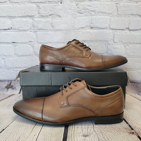 Alfani Men's Victor Faux-Leather Lace-Up Cap-Toe Dress Shoes - Picture 4 of 10